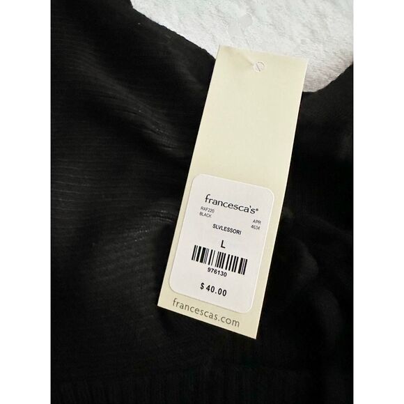 Francesca‘s black ribbed peekaboo sweetheart camisole size L - Picture 3 of 6